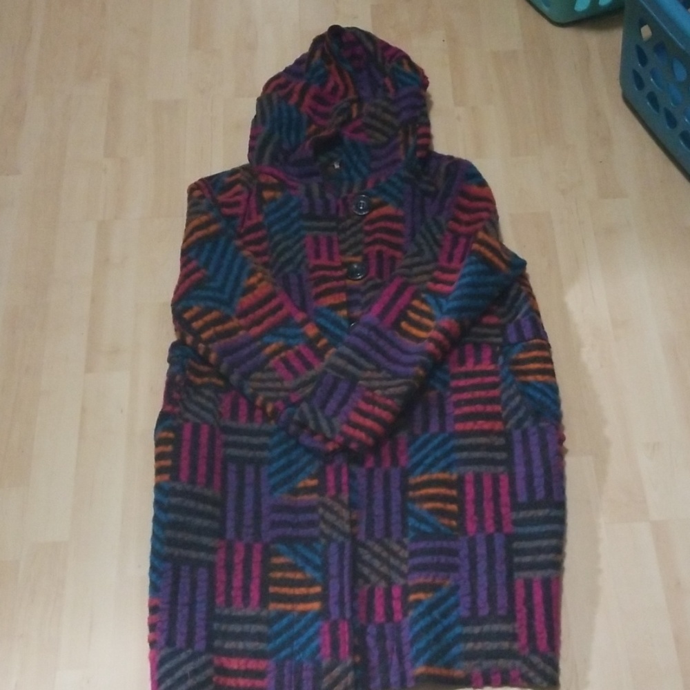 Patterned Wool Coat - image 1